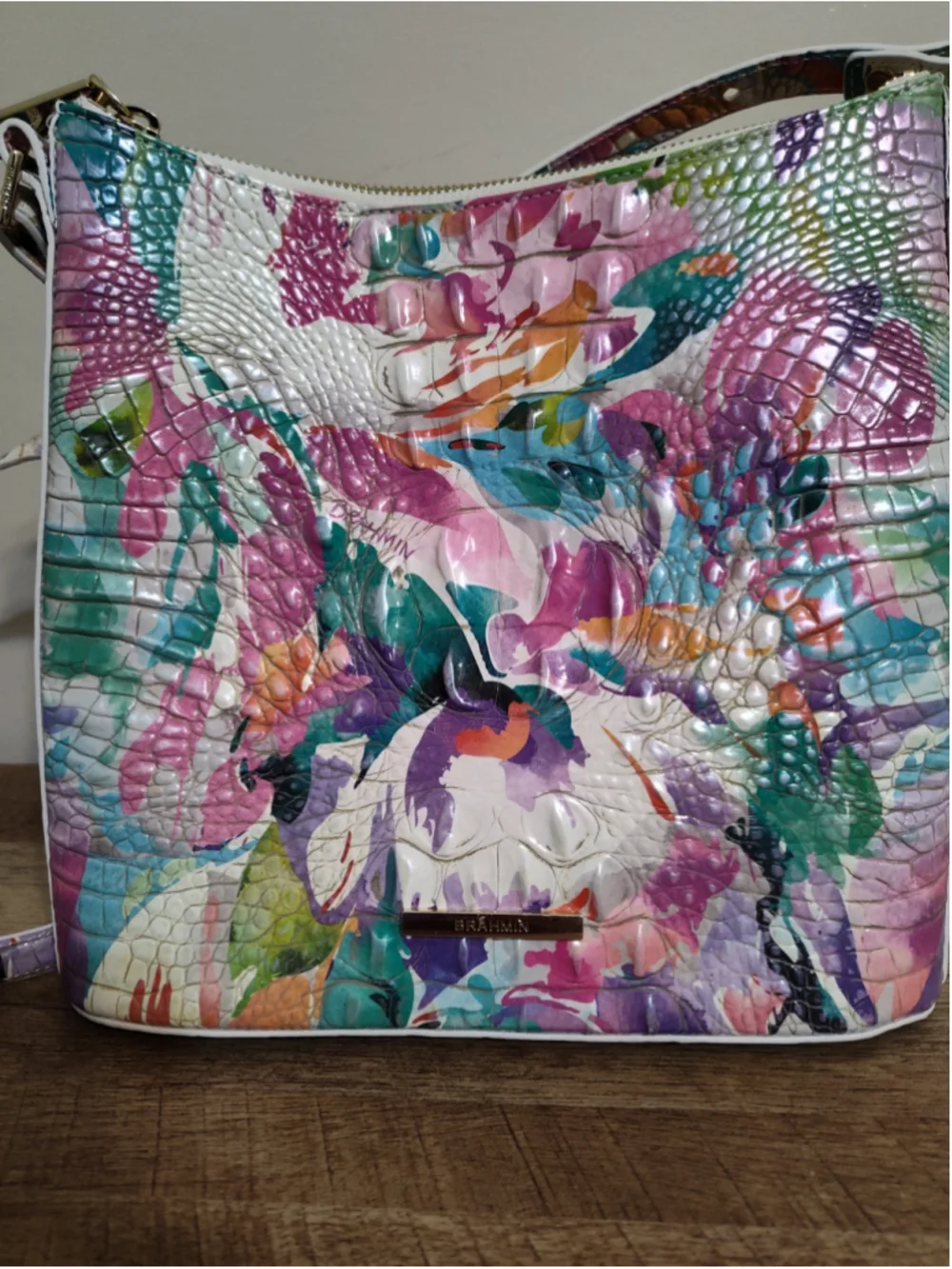 Women's Brahmin Crossbody Bag One Size Multi-color White